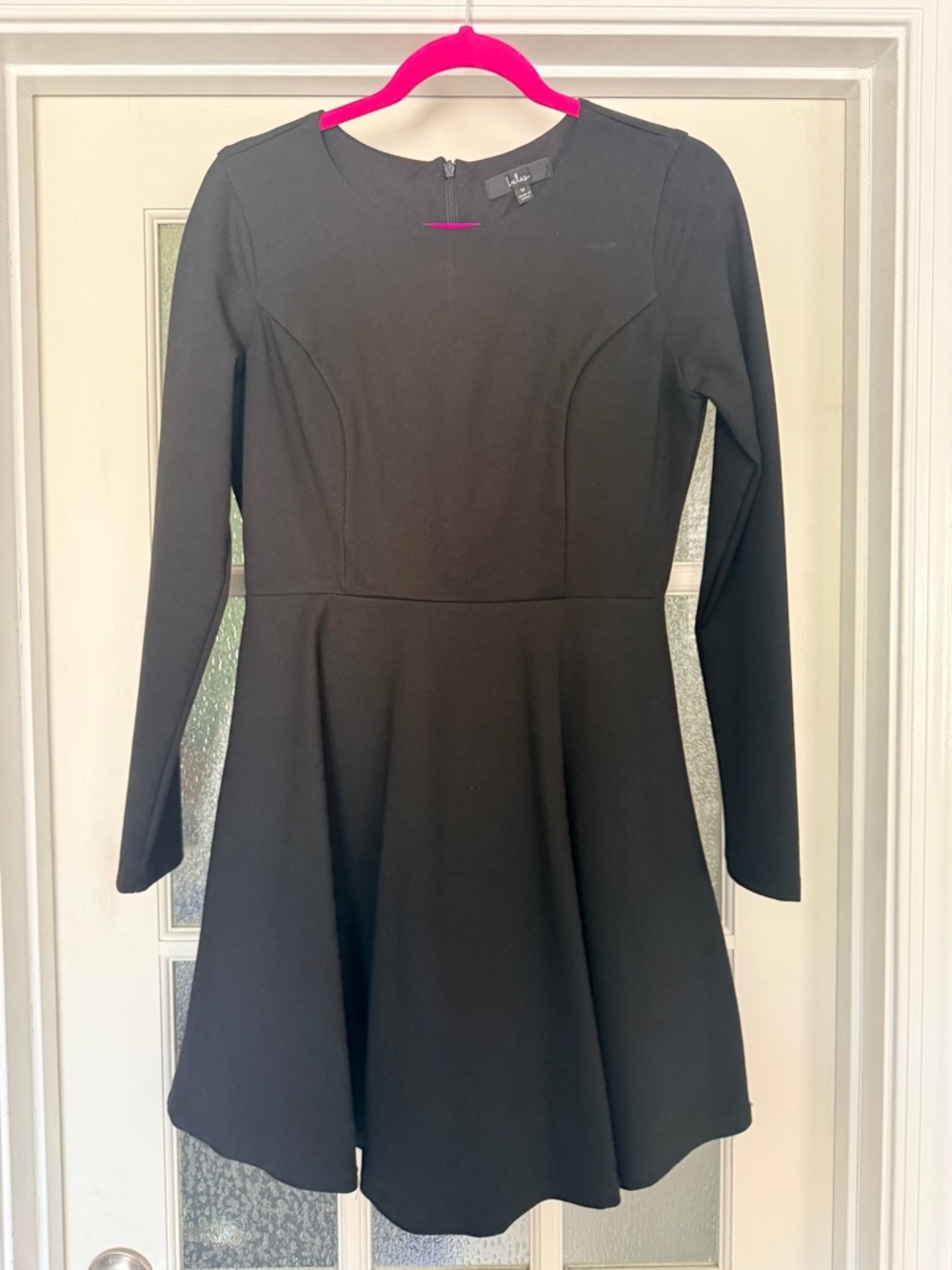 Lulu's Black Long-Sleeve Fit & Flare Dress with Princess Seams